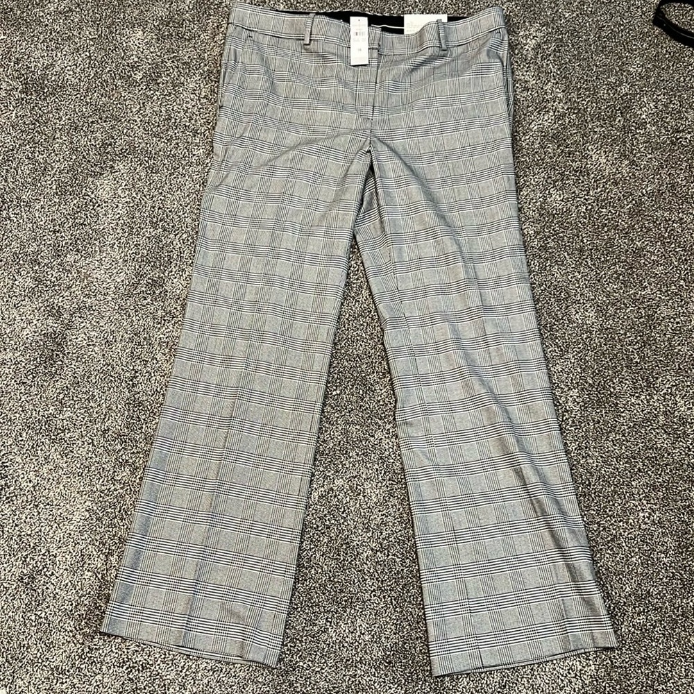 NWT Ann Taylor Black & White Plaid Trouser Pant